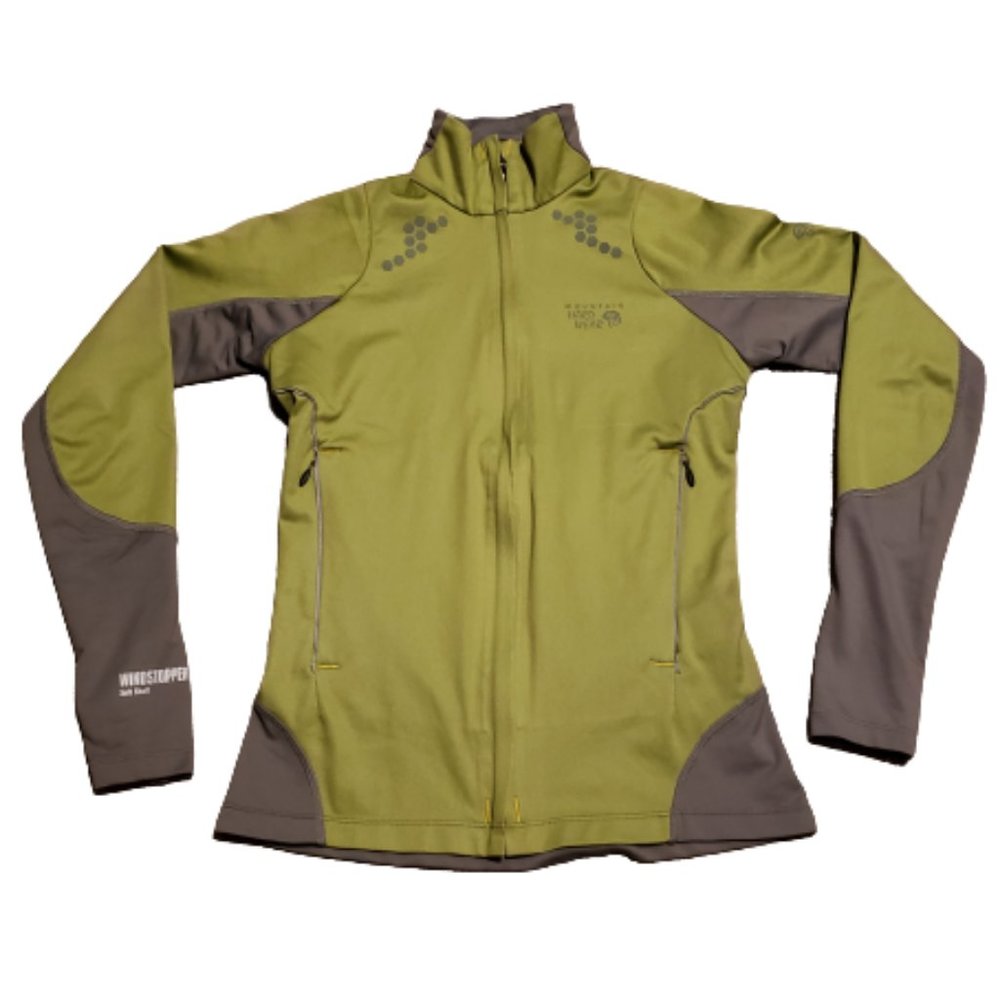 Mountain Hardwear Full Zip Hiking Jacket Green Gray Women's XS Outdoor Autumn